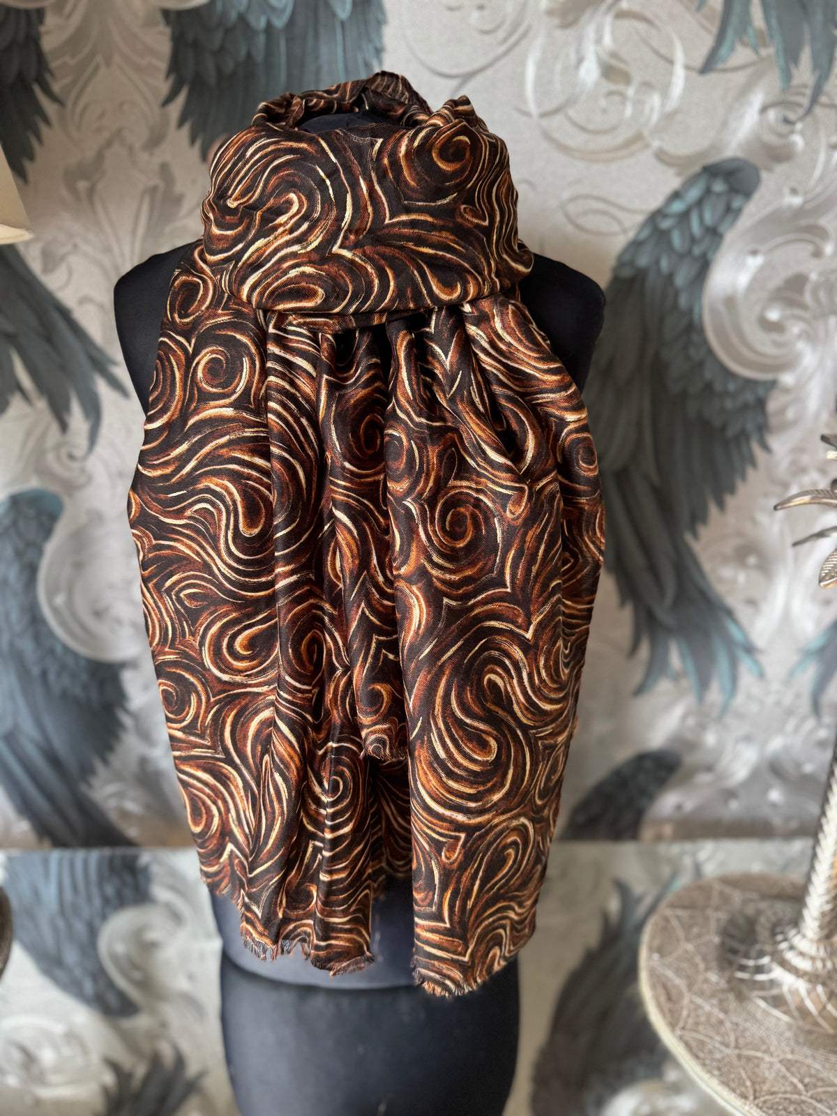 Brown Swirl Scarf