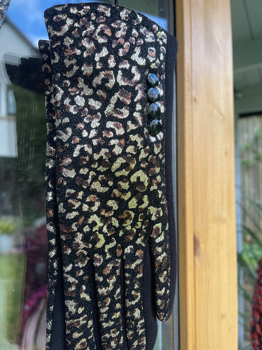 Sparkle Leopard Gloves