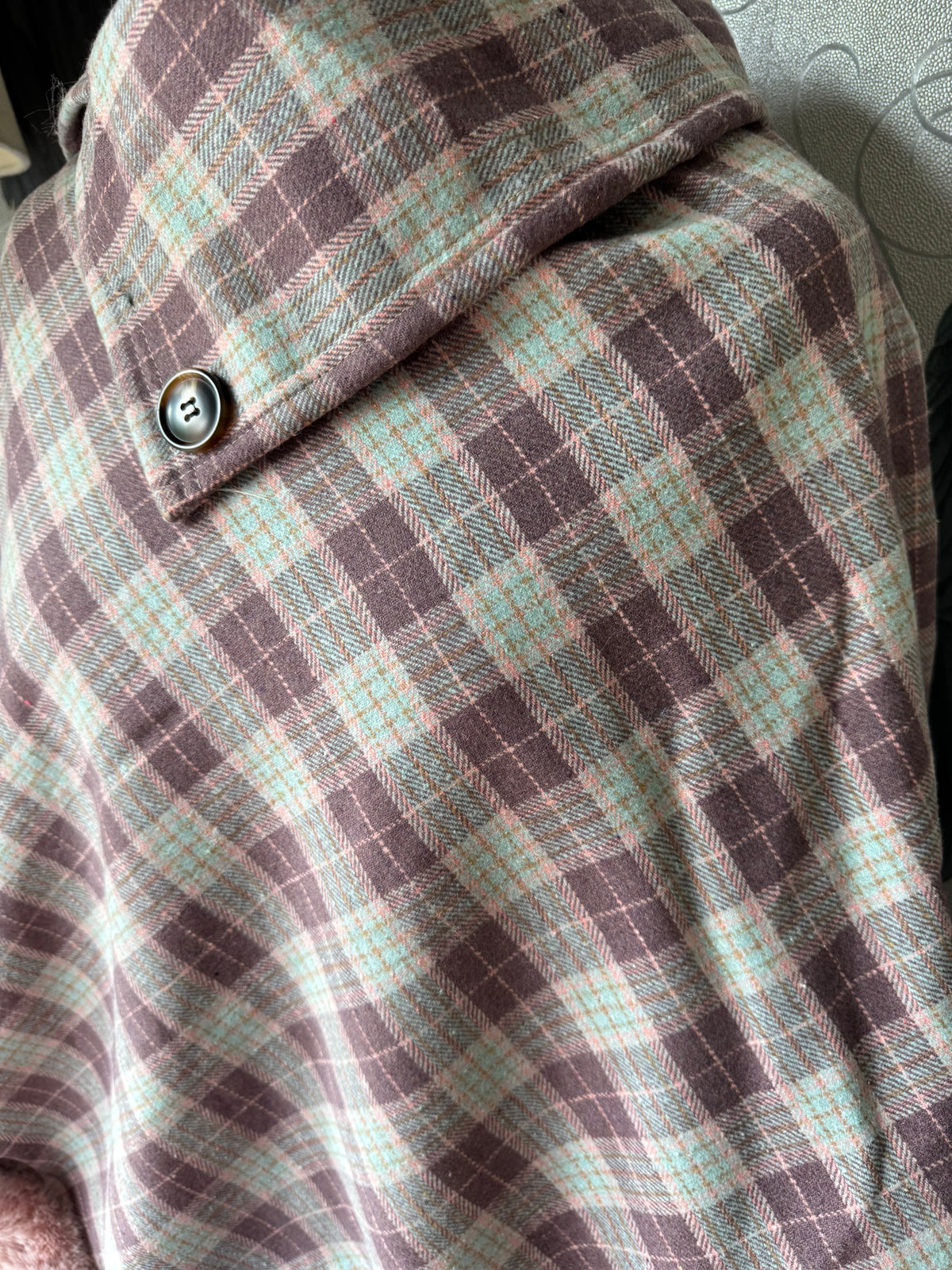 Fleece Lined Tartan Poncho
