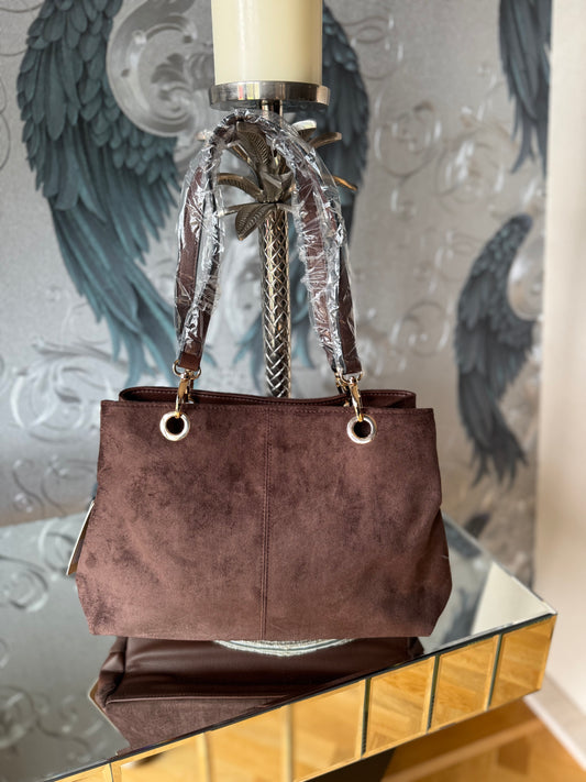 Vegan Suede Trio Handbag