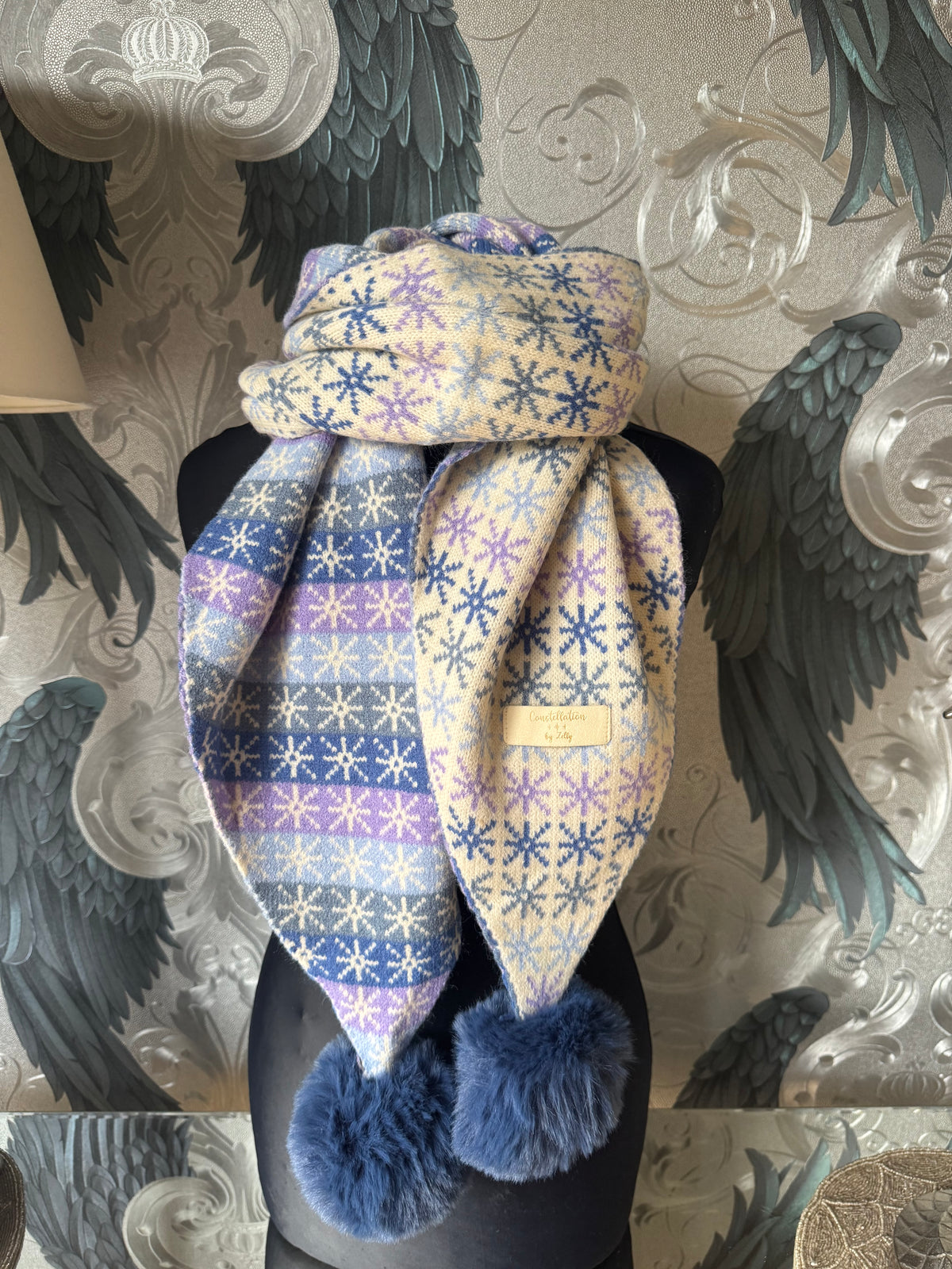 Pom Snowflake Scarf
