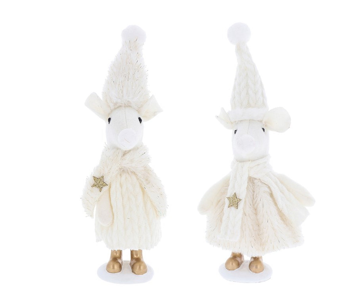 Pair of Christmas Standing Mice