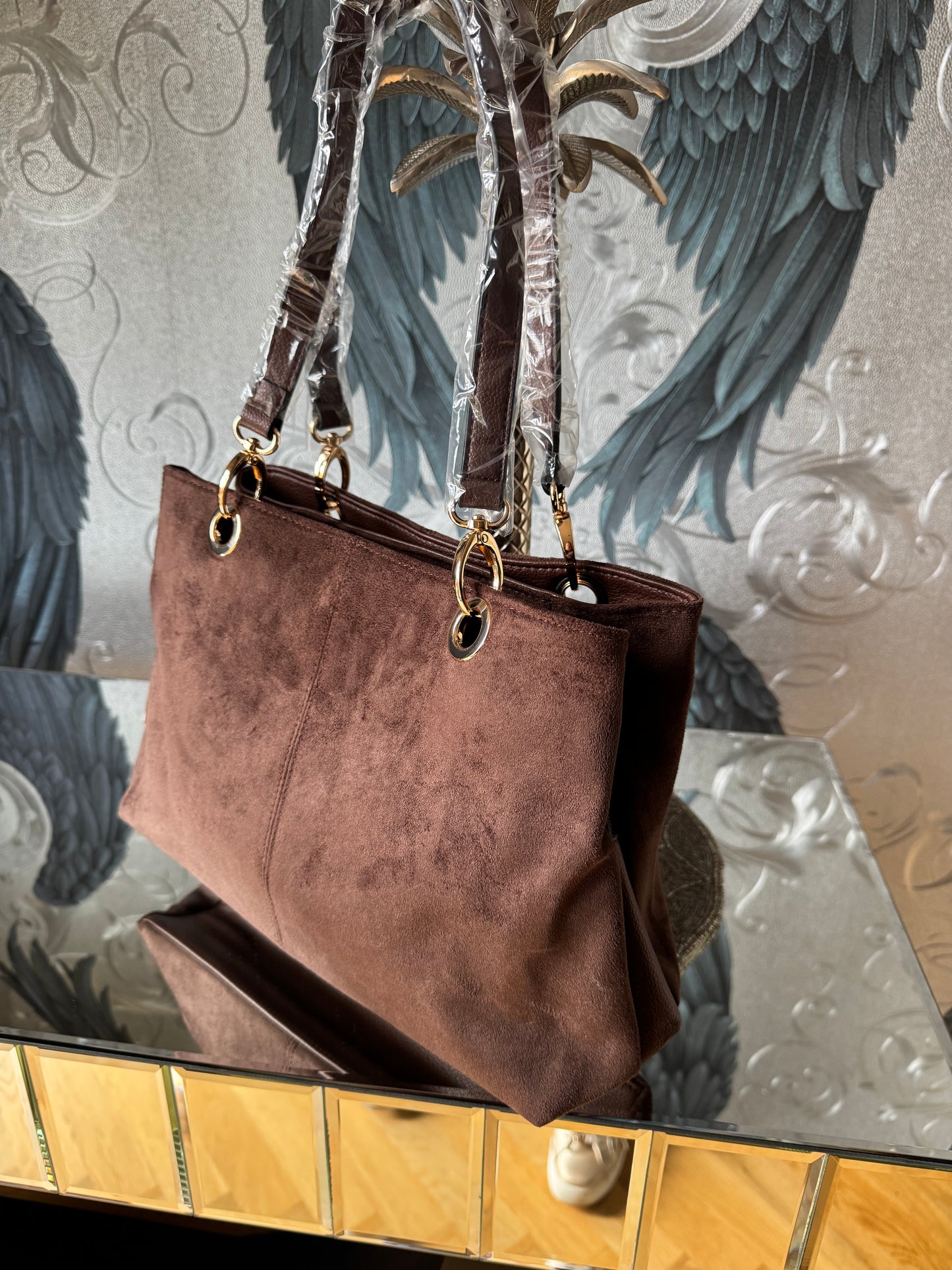 Vegan Suede Trio Handbag