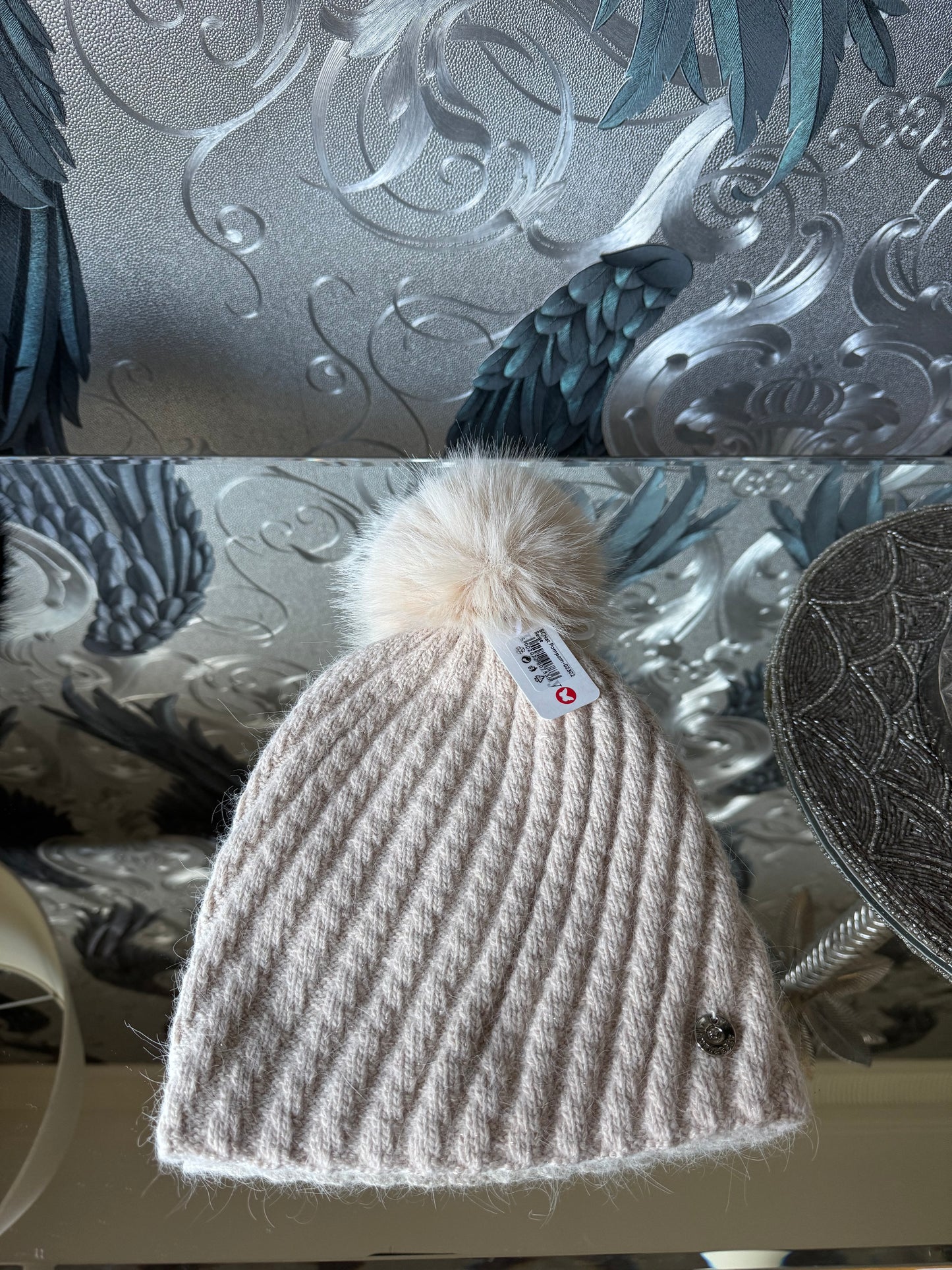 Lurex Wool Mix Sparkle Pom Hat