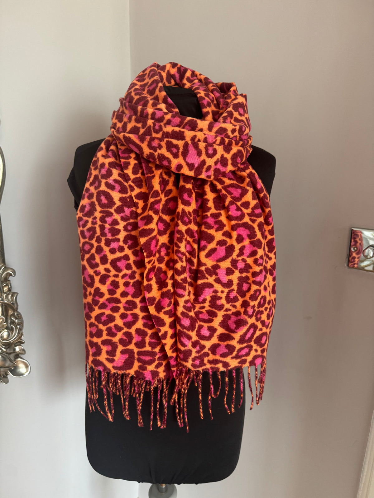Bold Leopard Print Scarf