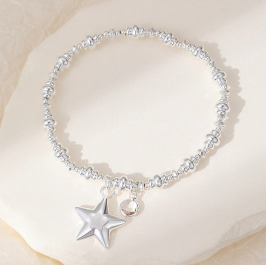 SS26 Solid Star and Charm Bracelet