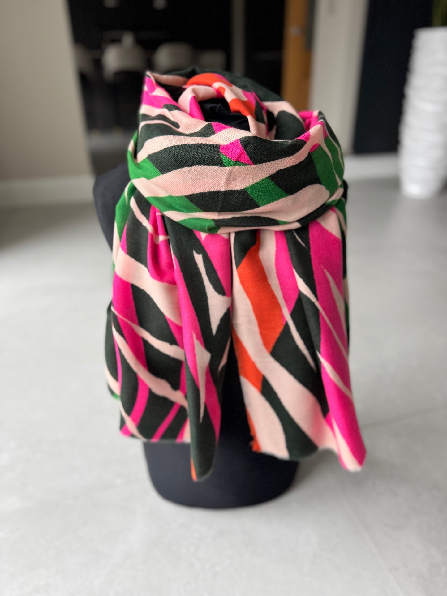Bright Zebra Print Scarf