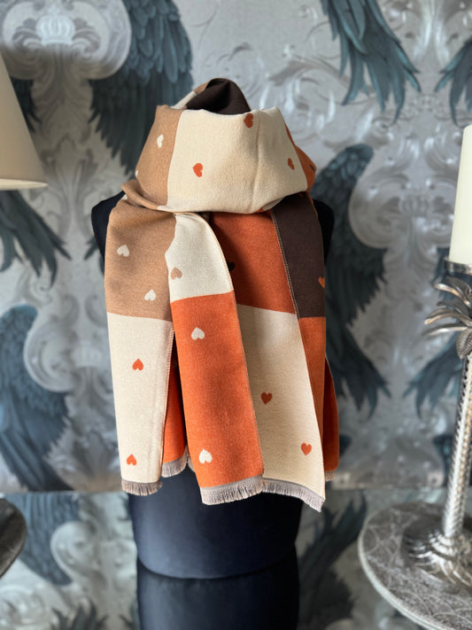 Panelled Heart Scarf