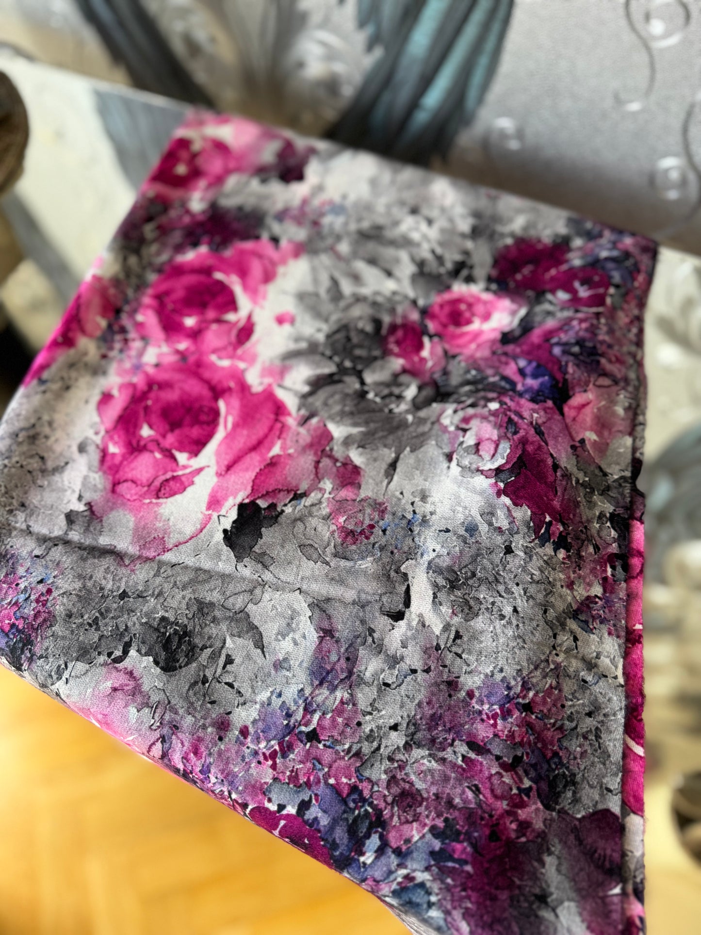 Watercolour Rose Print Scarf