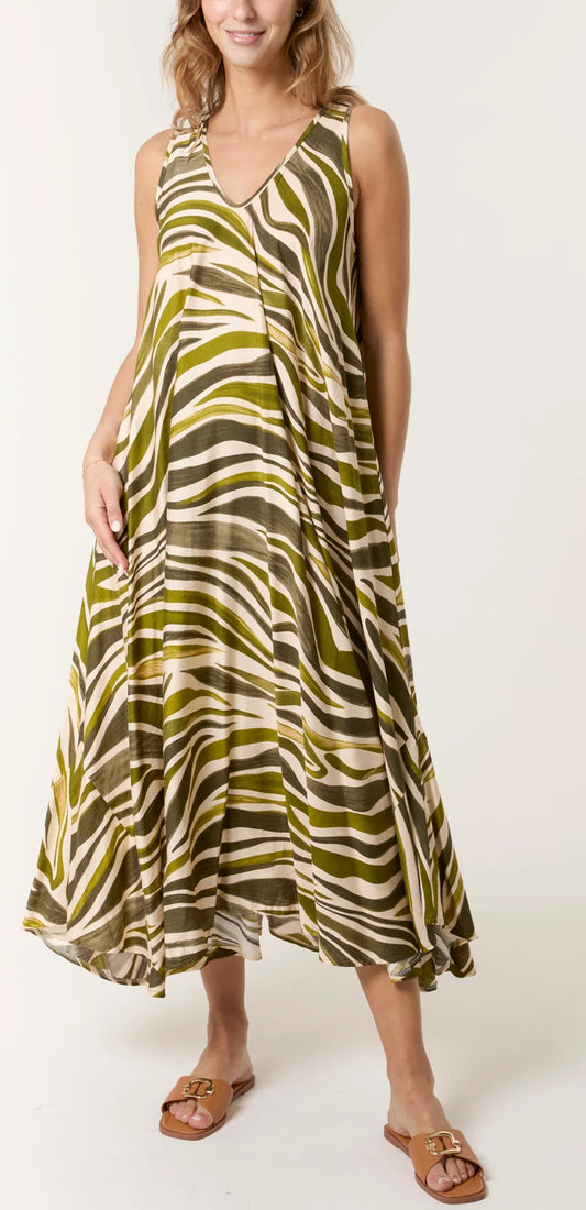 Khaki Animal Summer Dress