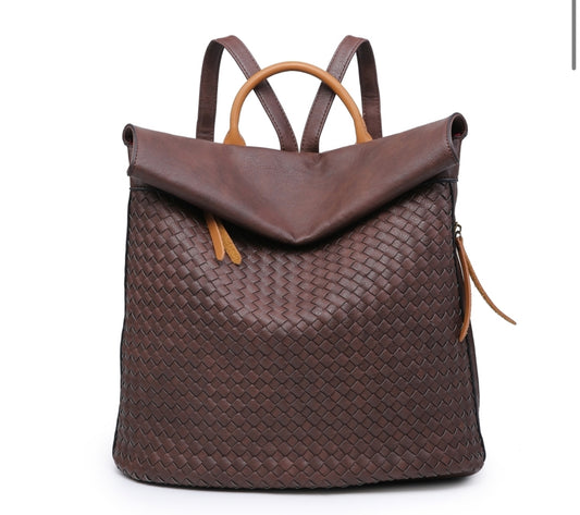 Woven Textured Backpack