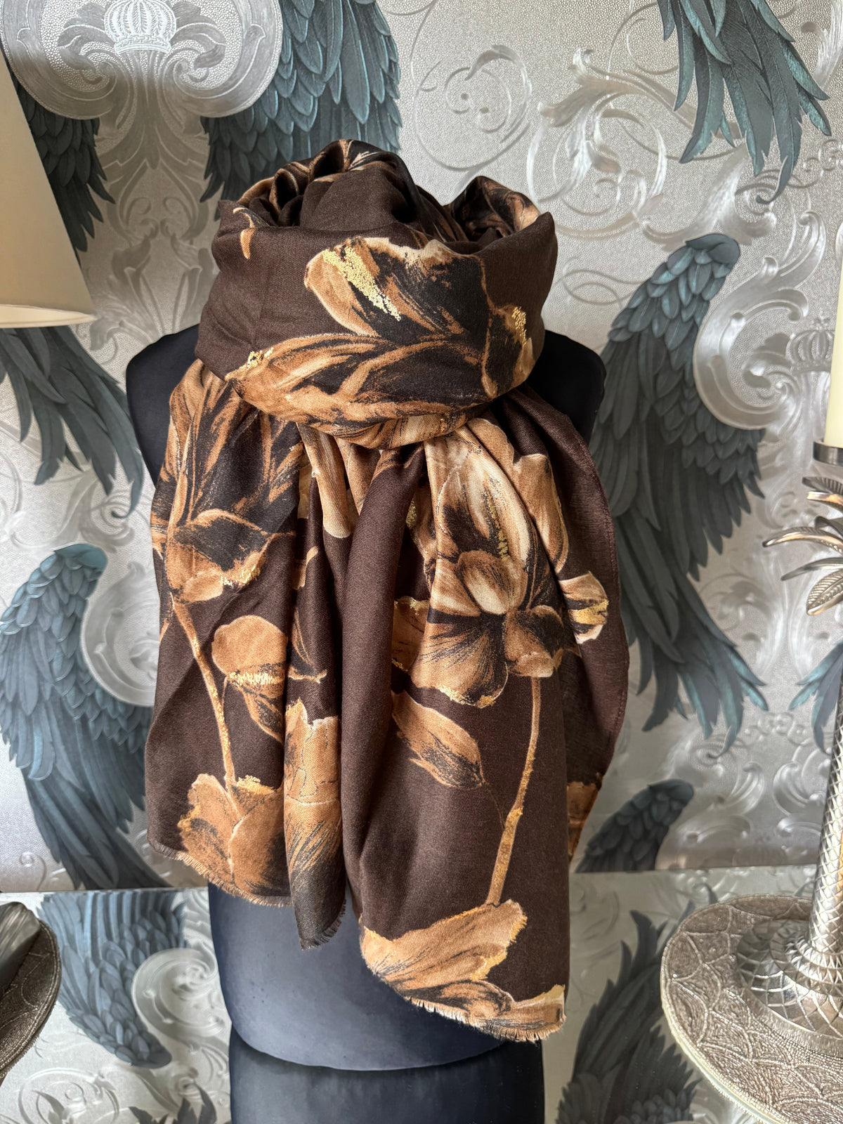 Floral Brown Scarf