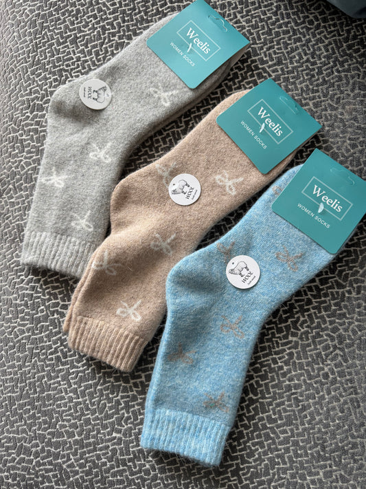 Bow Wooly Socks