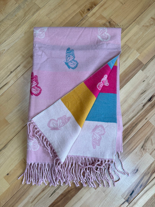 Flutterby Butterfly Reversible Scarf