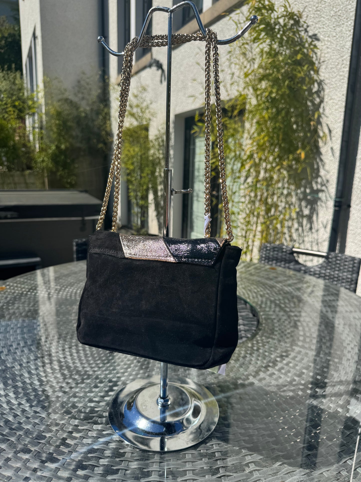 Limited Edition Suede and Leather Metallic Bag