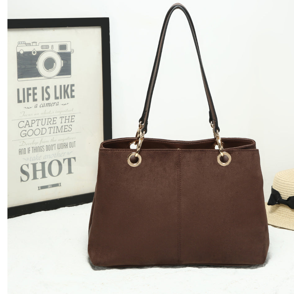 Vegan Suede Trio Handbag
