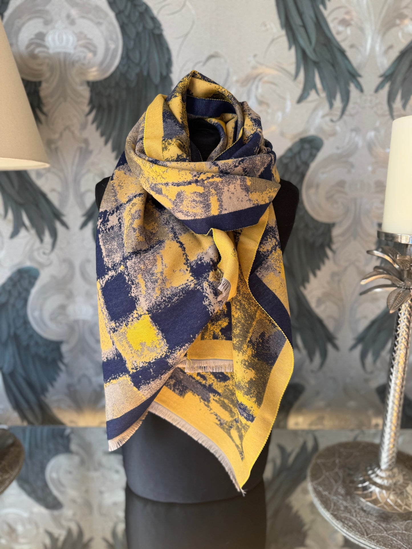 Brushed Square Print Scarf