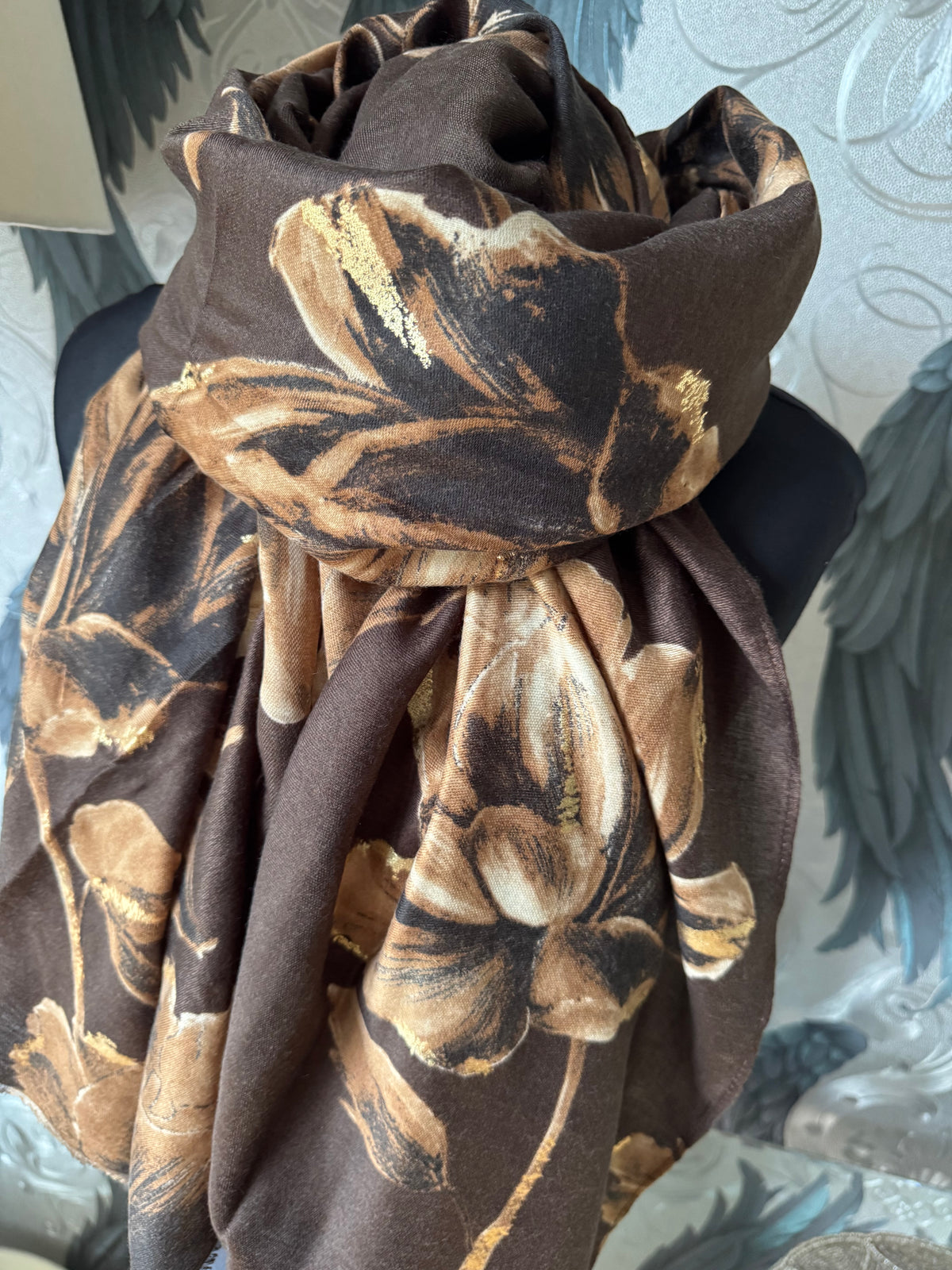 Floral Brown Scarf