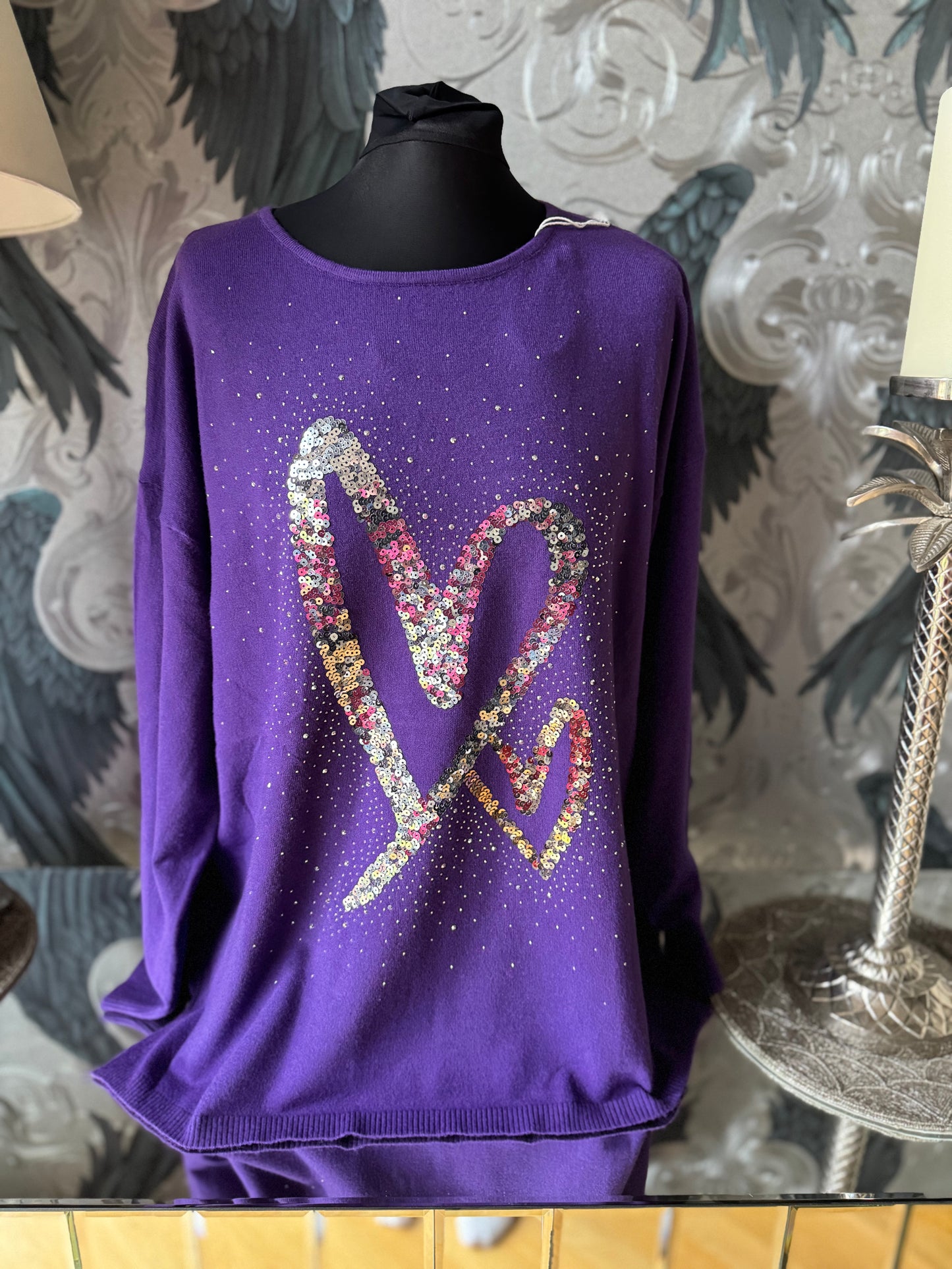 Sequin Heart Jumper