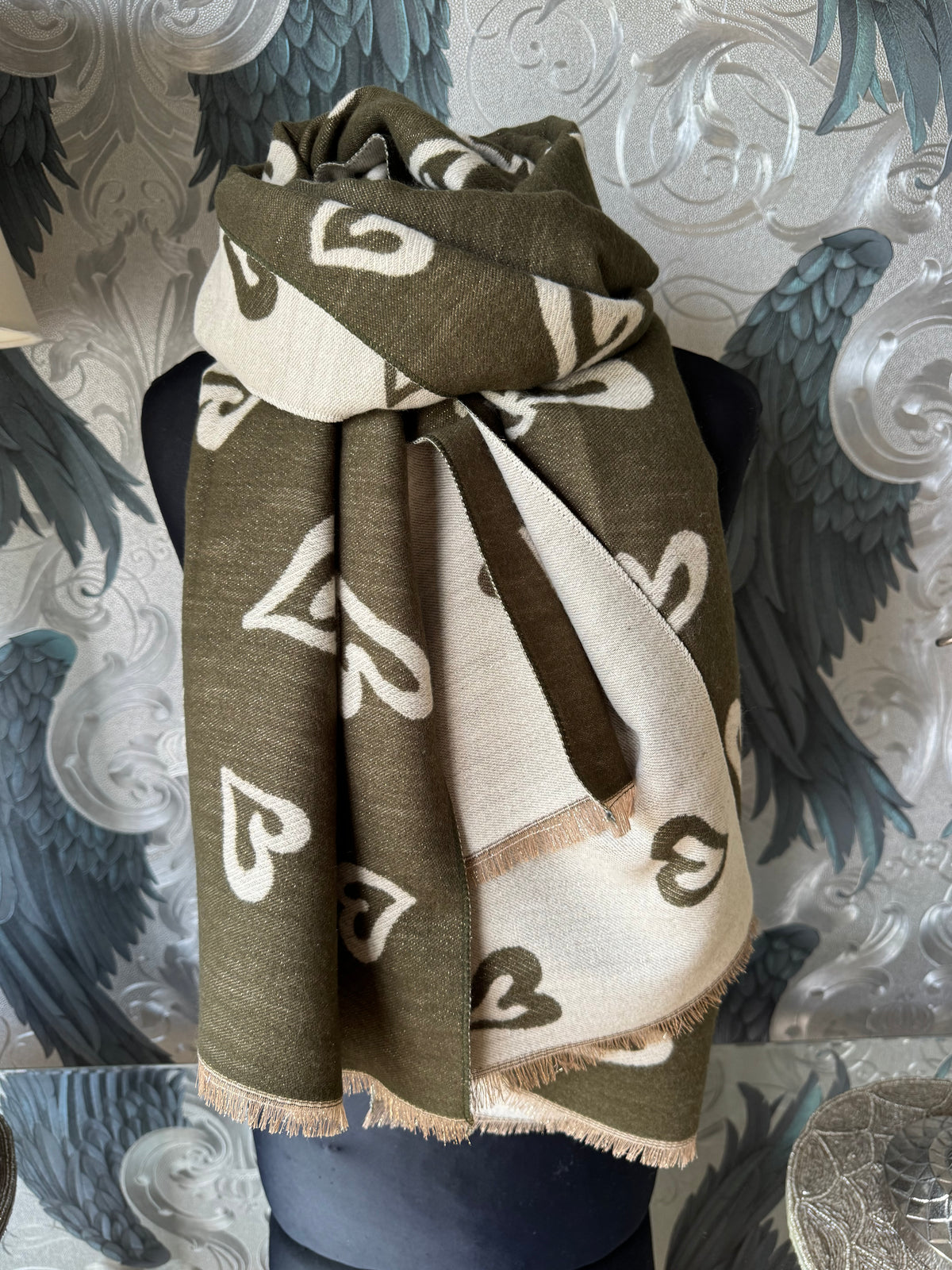 Reversible Sparkle Heart Scarf