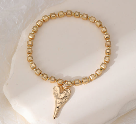 Hammered Heart Bracelet - last one