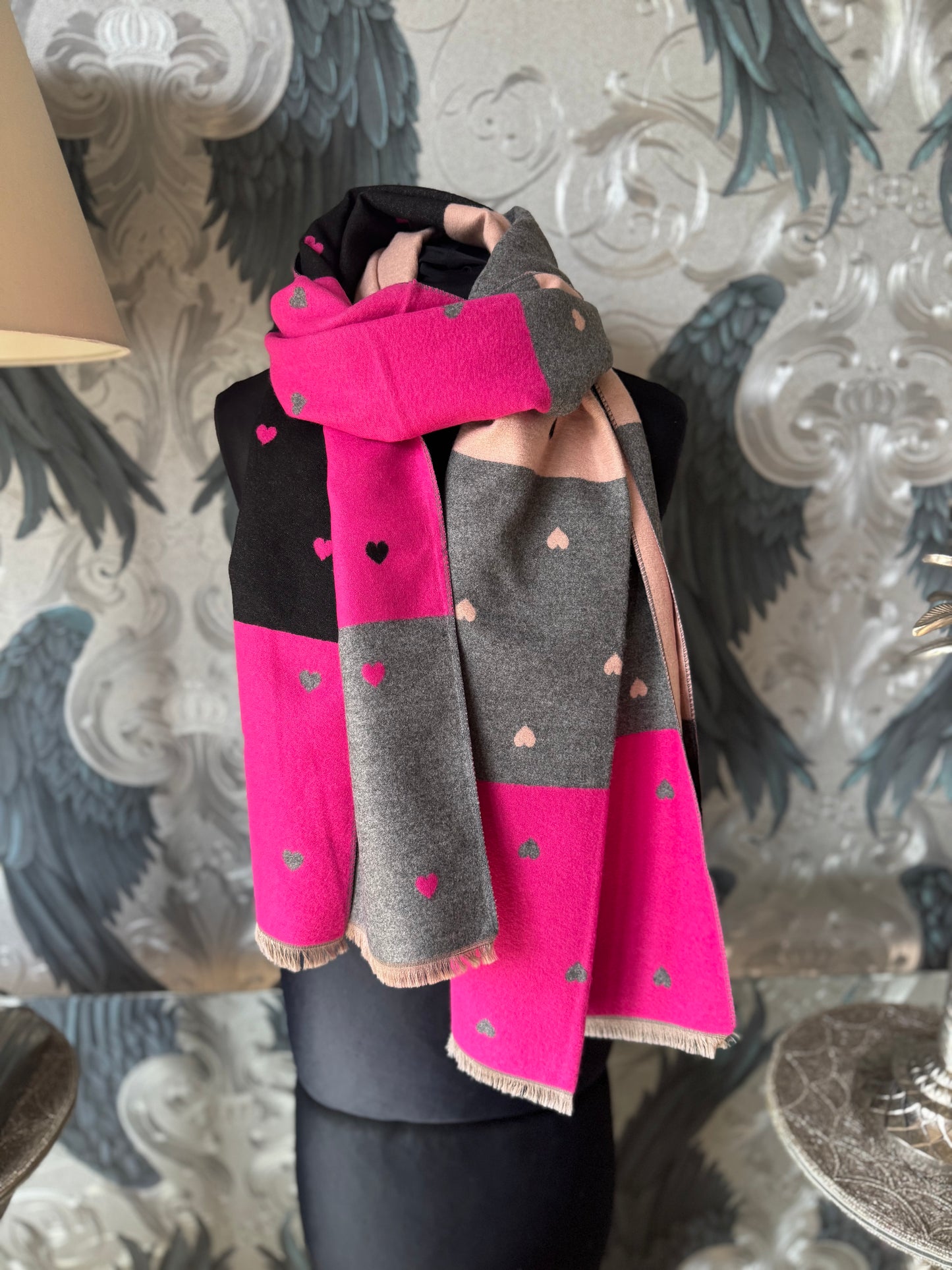 Panelled Heart Scarf