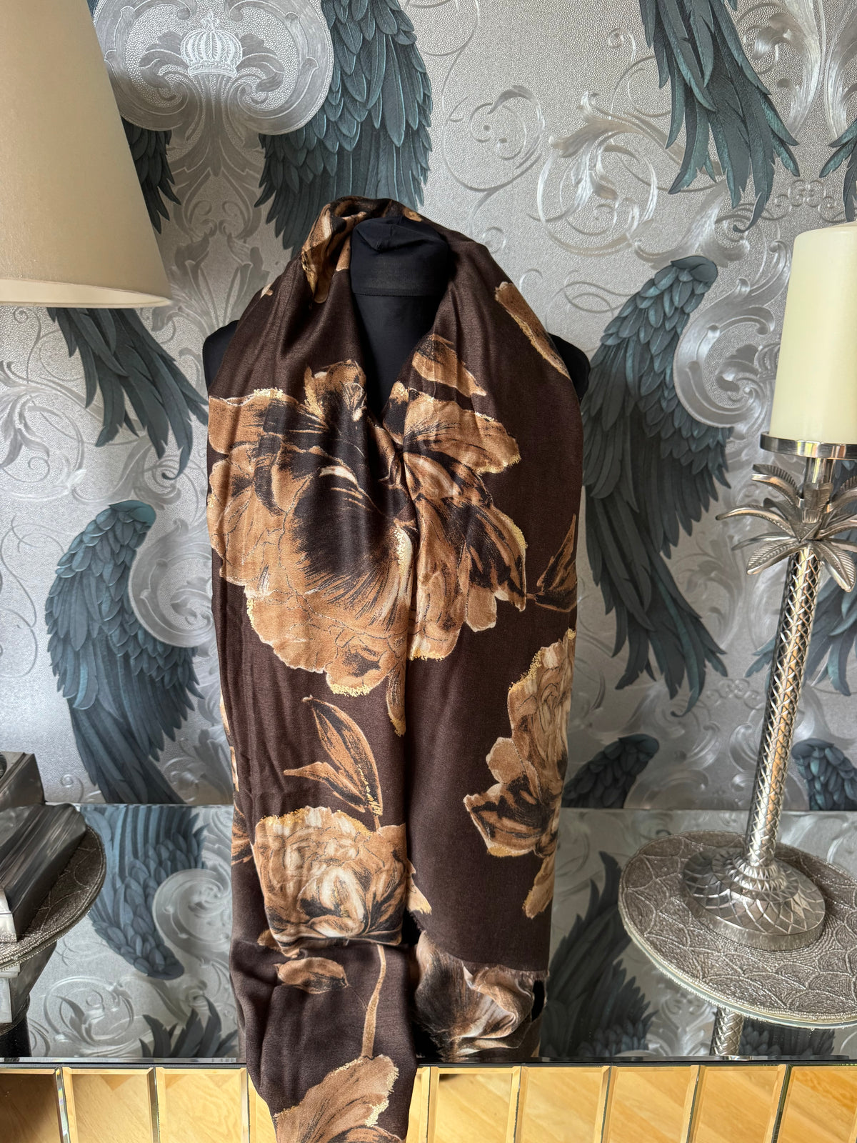 Floral Brown Scarf