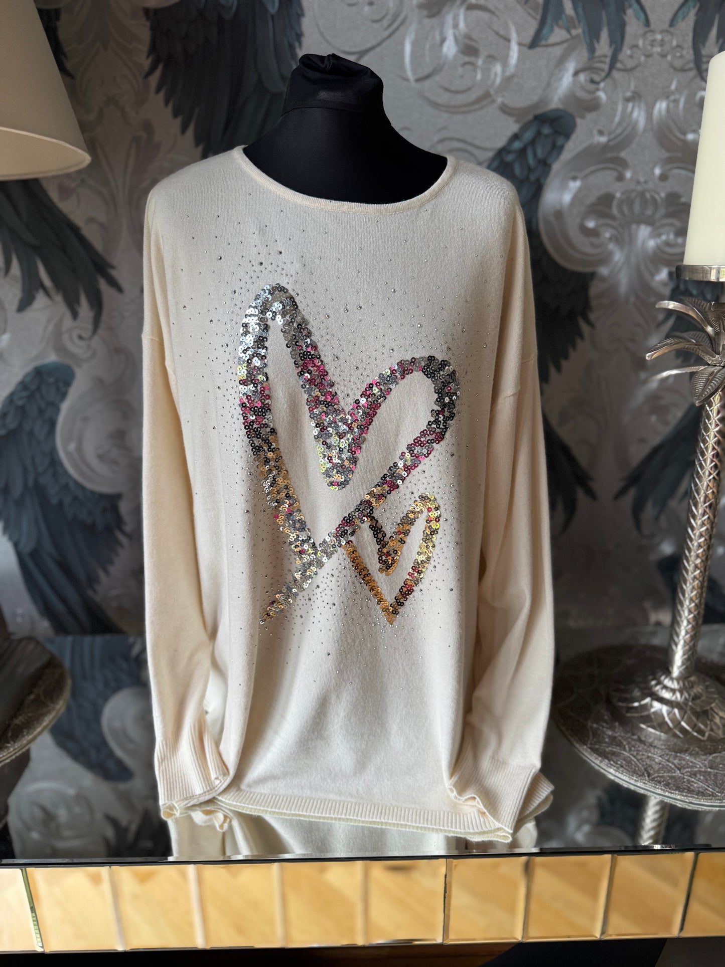 Sequin Heart Jumper