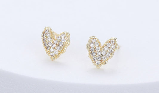 Sparkle Heart Stud Earring