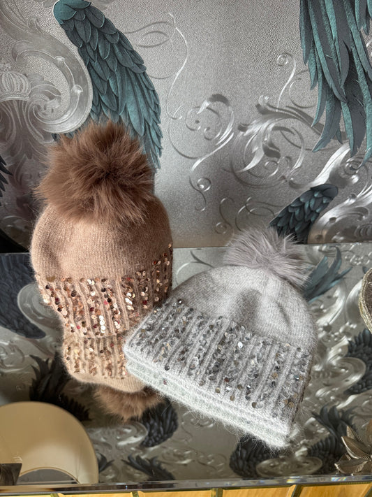 Sequin Border Hat