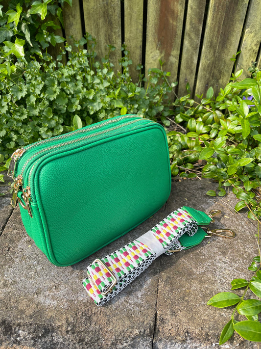 3 Zip Camera Bag with fabric strap