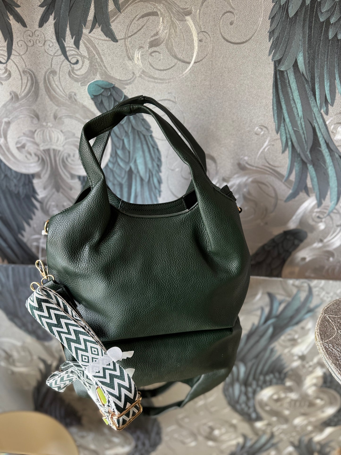 Handbag with Detailed Strap