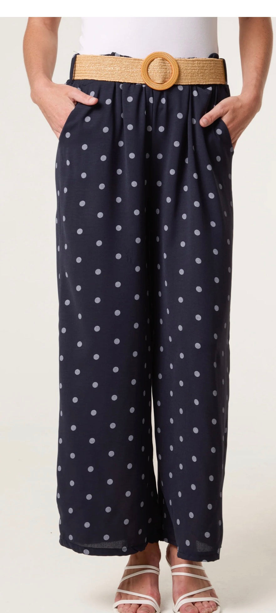 Polka Dot Trousers with Belt