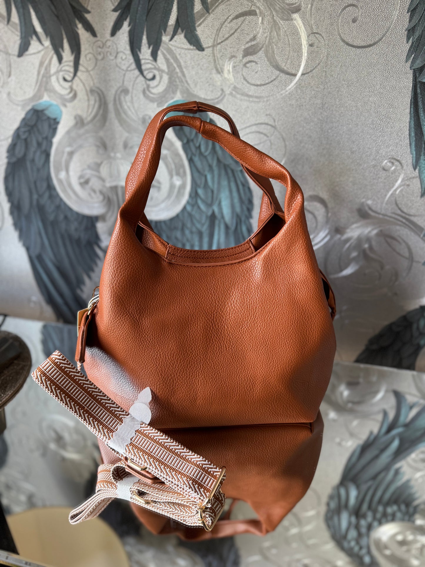 Handbag with Detailed Strap