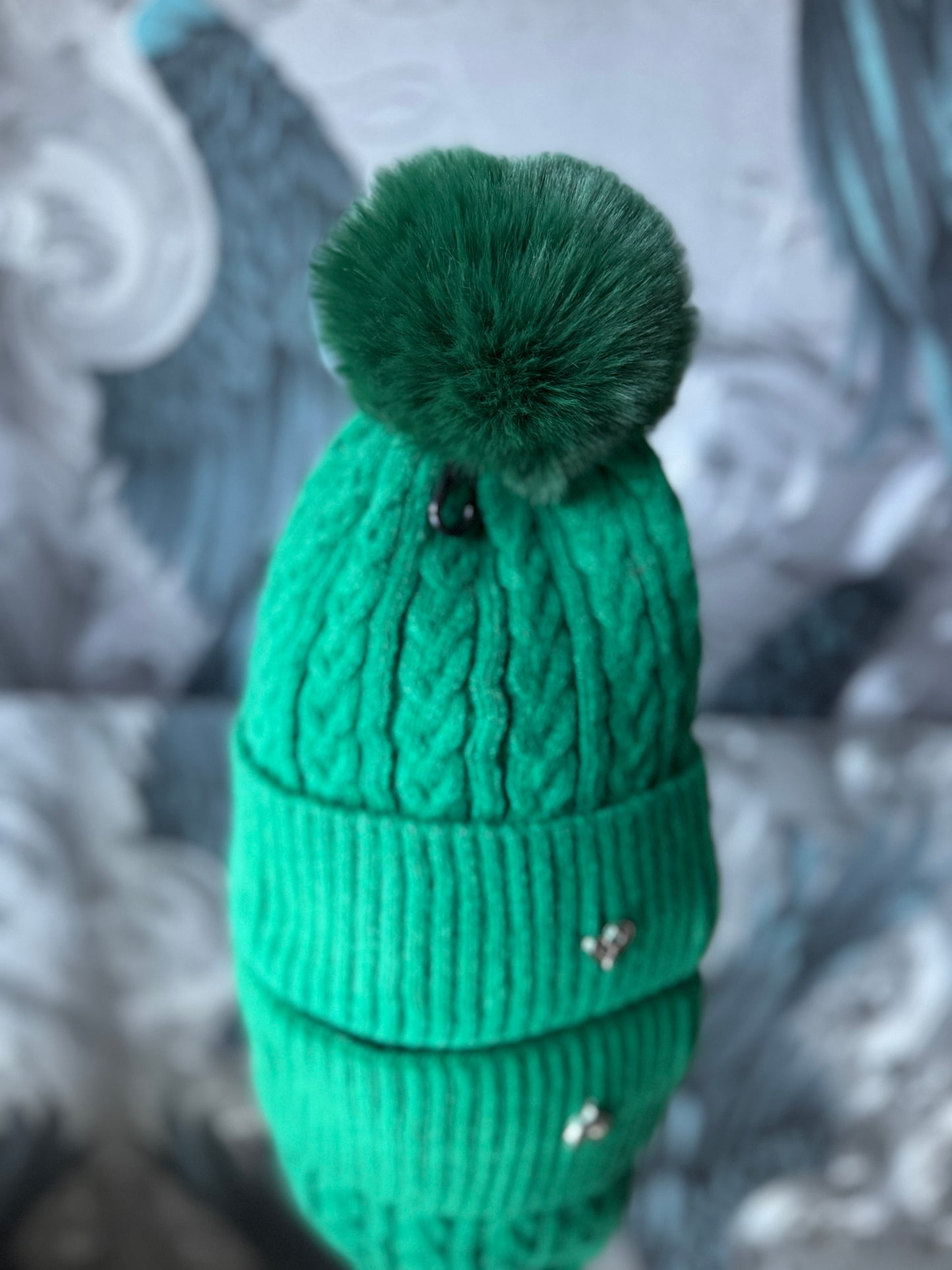 Fleece Cable Knit Hat