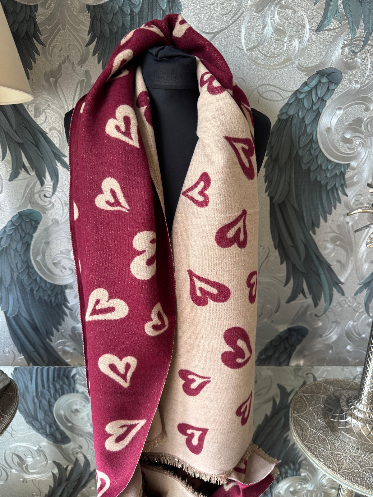 Reversible Sparkle Heart Scarf