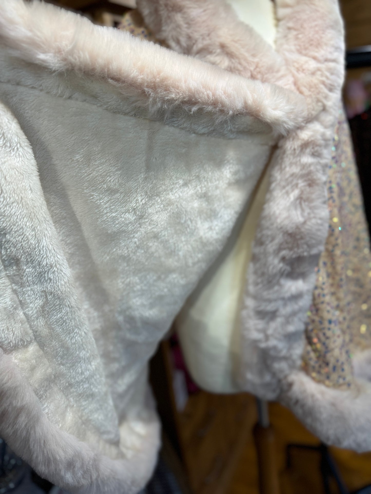 Sequin Fleece Lined Cape