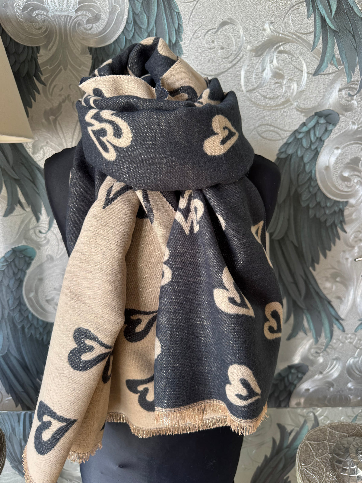 Reversible Sparkle Heart Scarf