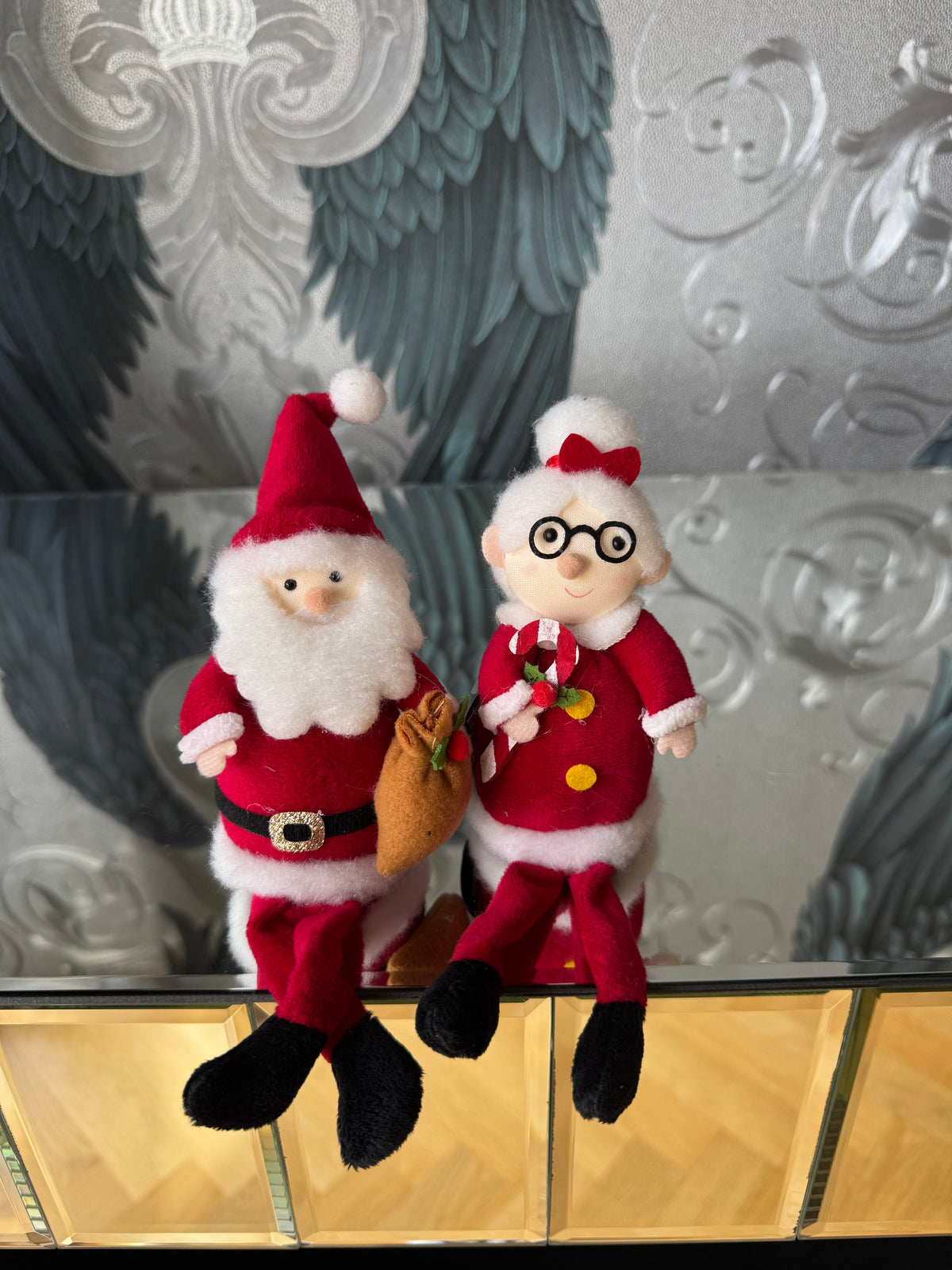 Dangling Legged Mr and Mrs Claus