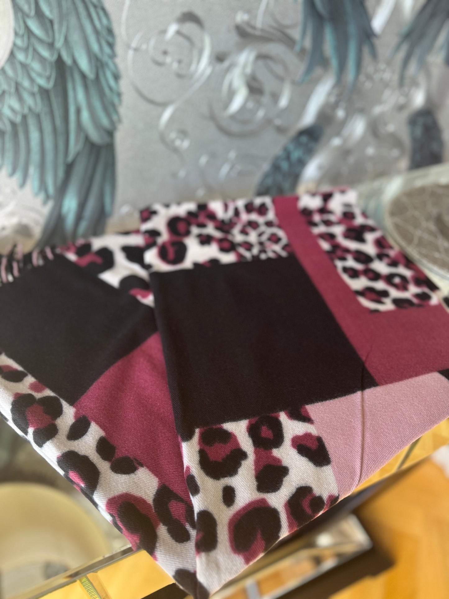 Rose and Pink Leopard Scarf