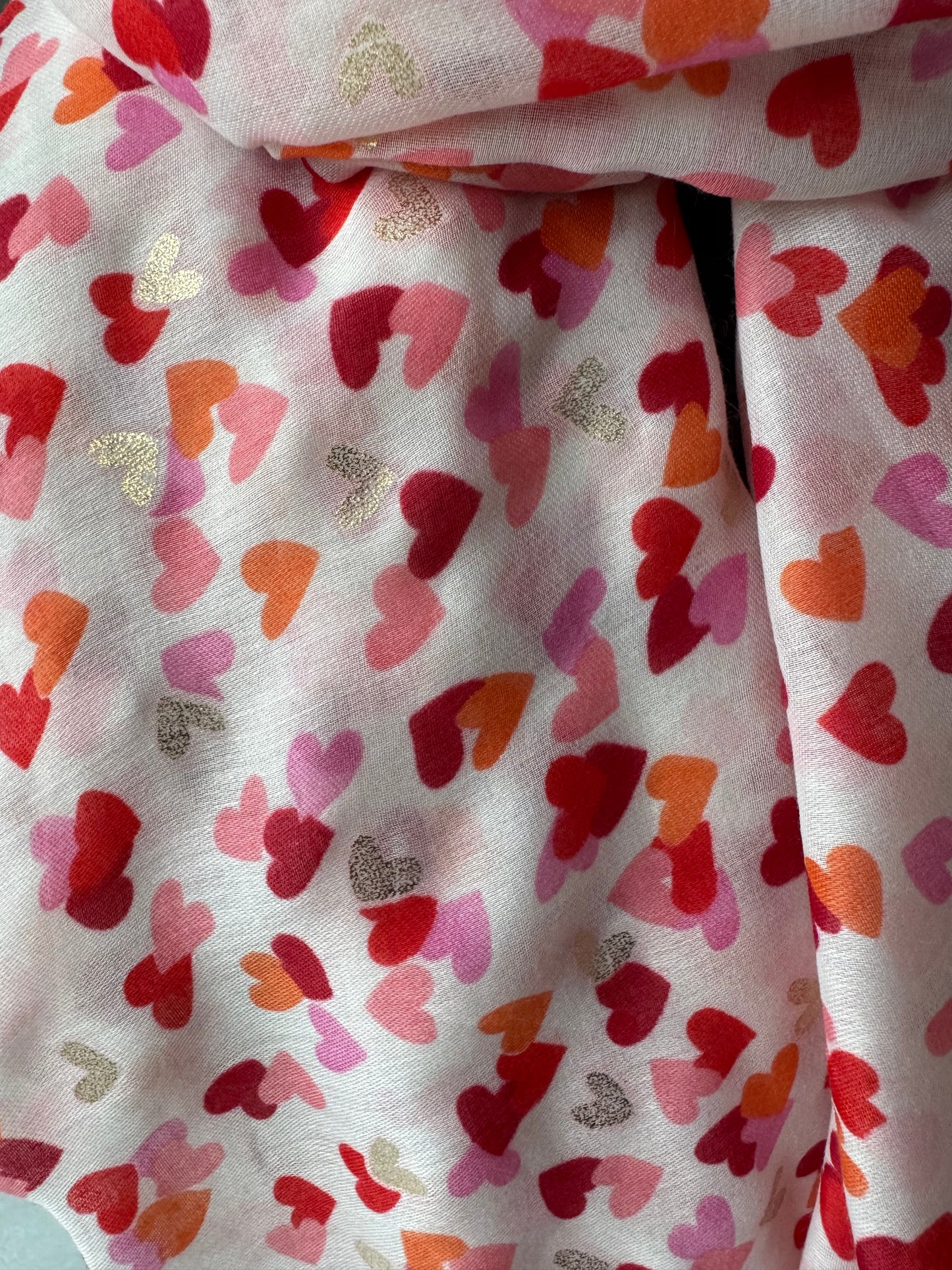 Heart with Gold Foil Print Scarf