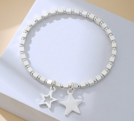 Solid and Open Star Bracelet