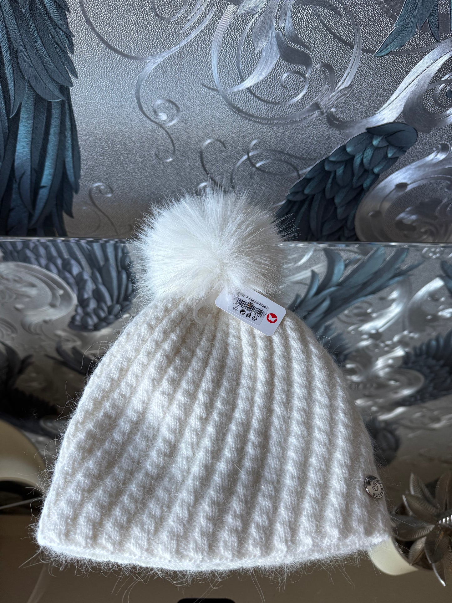 Lurex Wool Mix Sparkle Pom Hat
