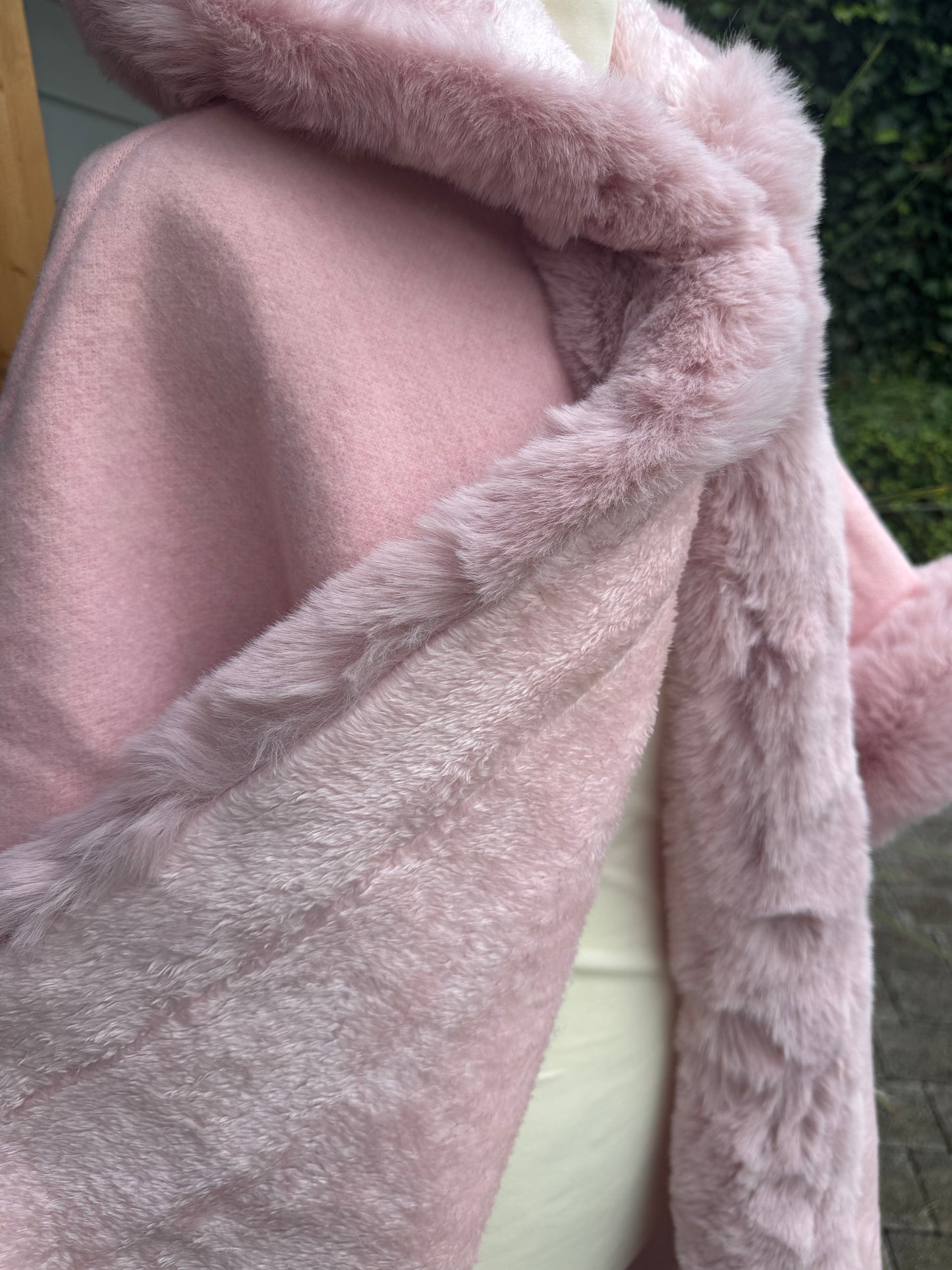 Fleece Lined Poncho with Hood
