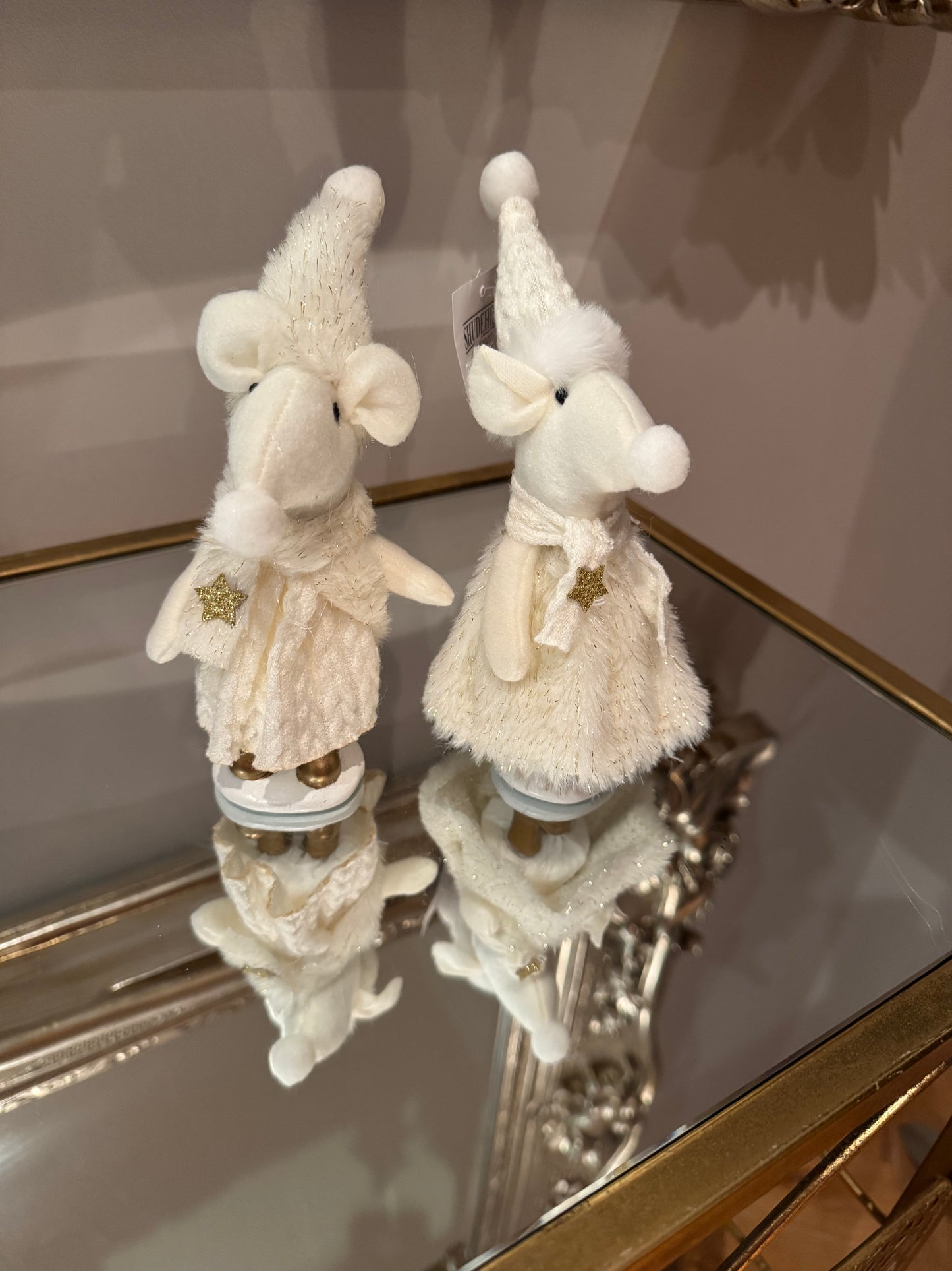 Pair of Christmas Standing Mice
