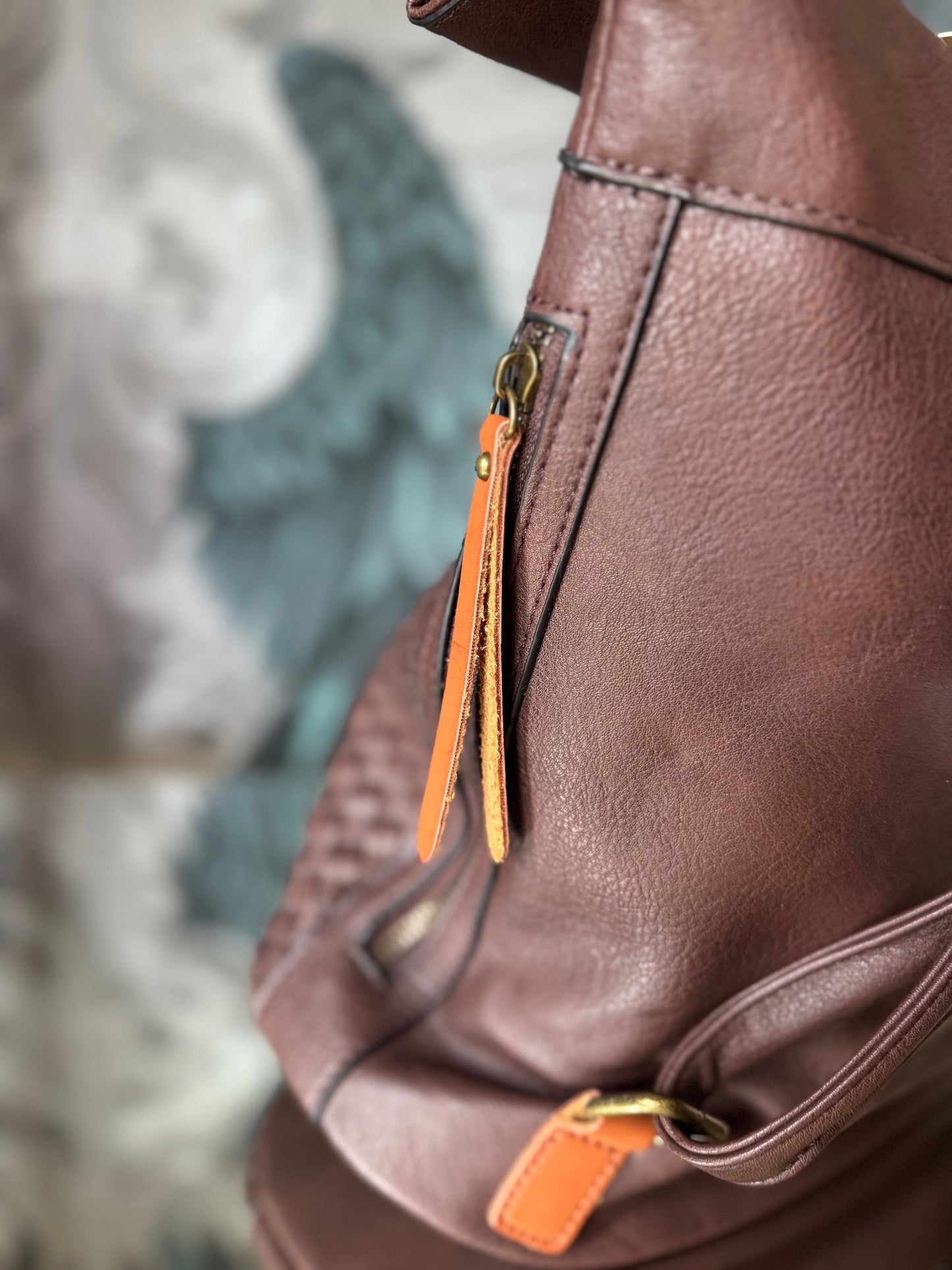 Woven Textured Backpack