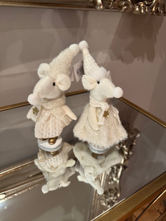 Pair of Christmas Standing Mice