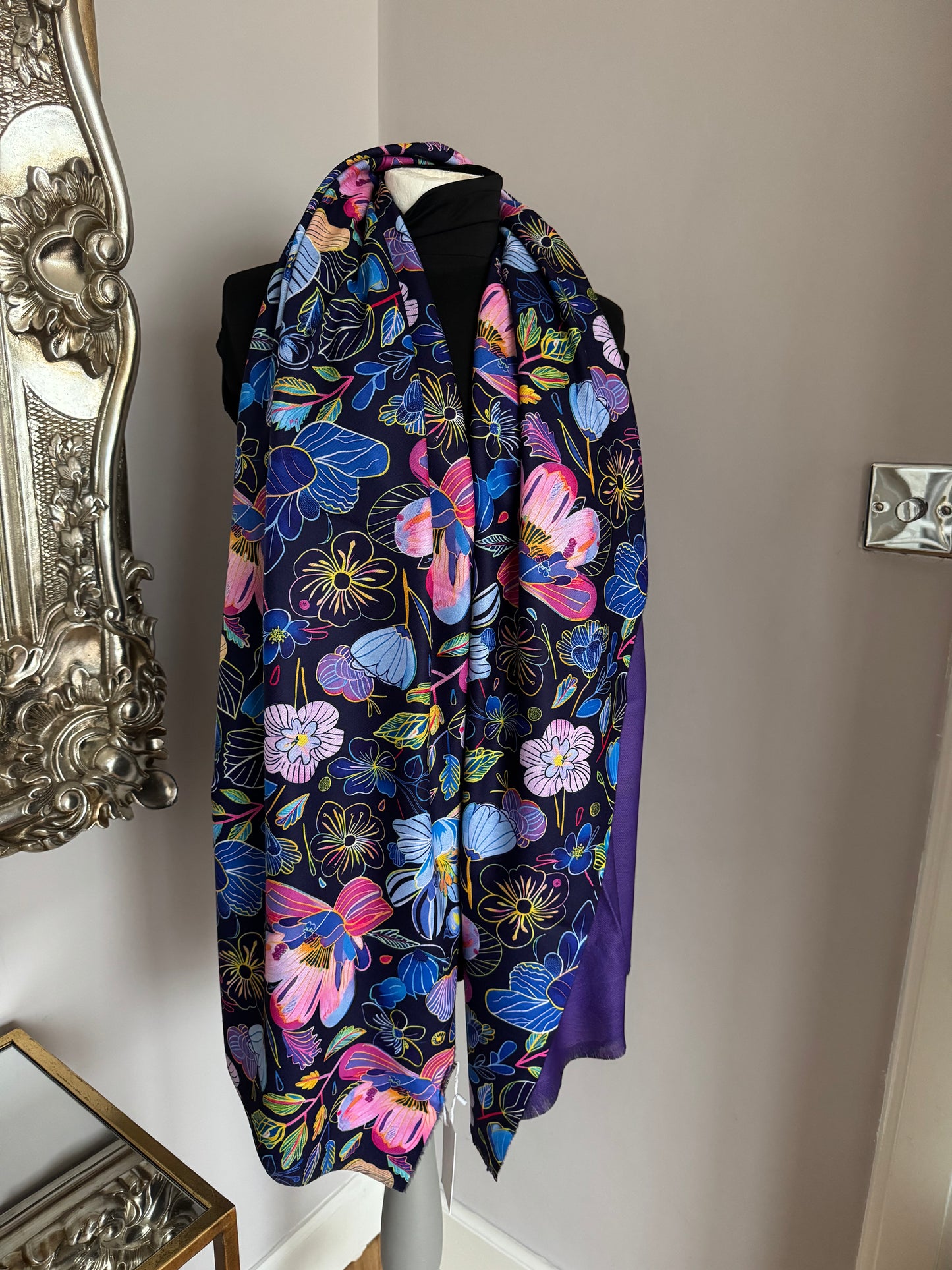Bright Colourful Floral Scarf