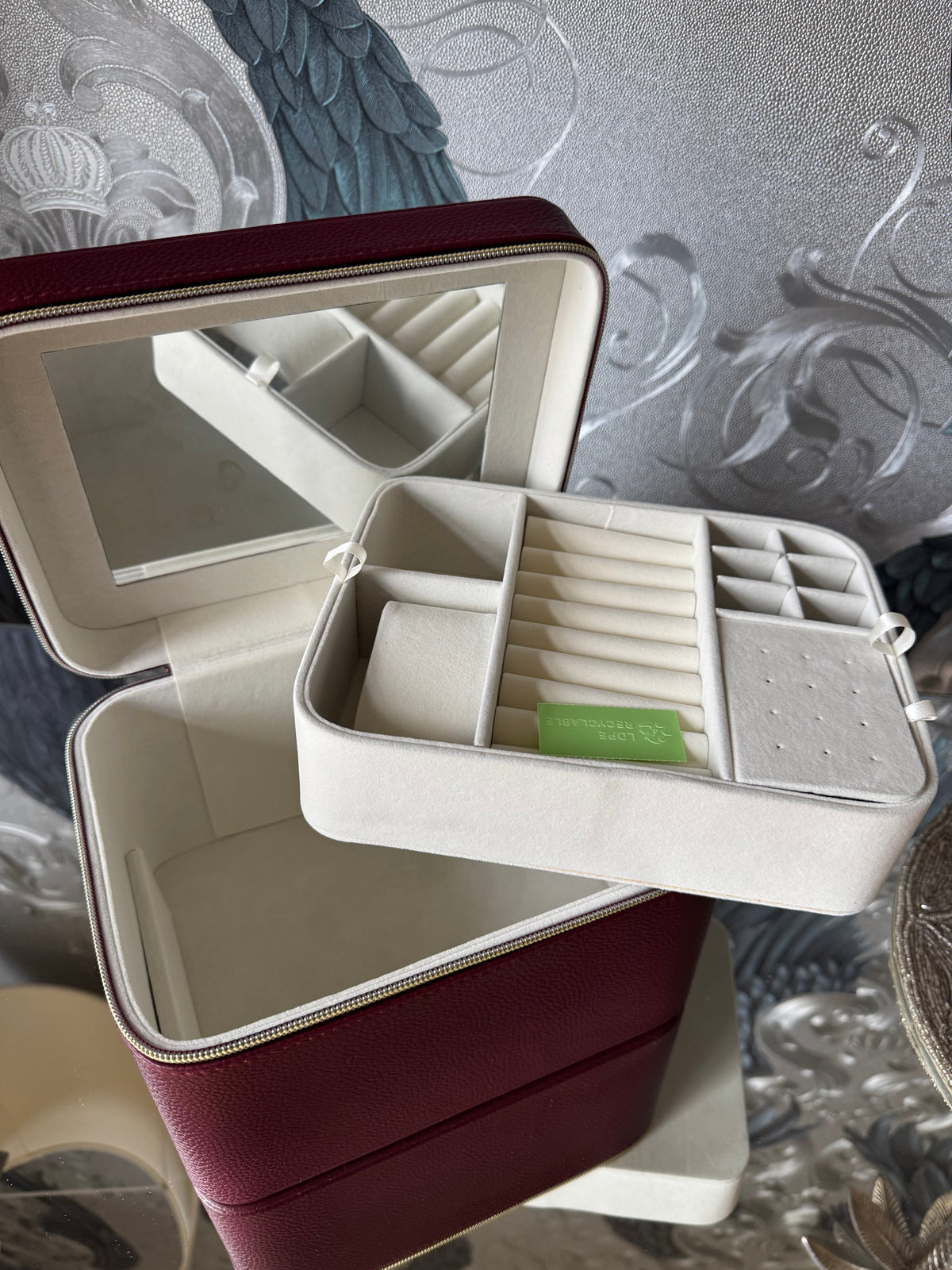 Large Burgundy Jewellery Box